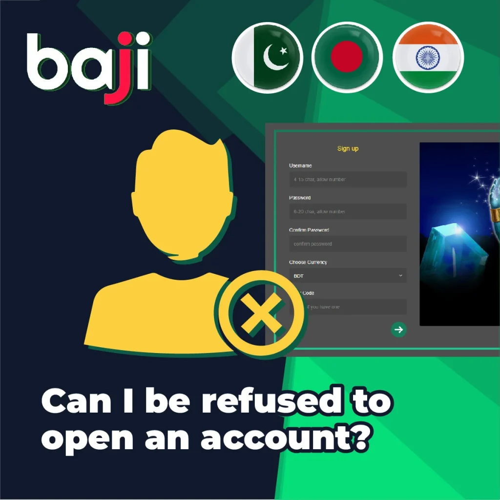 ক্ষেত্রে যে ব্যবহারকারী একটি অ্যাকাউন্ট তৈরি করতে অস্বীকার করা হয়